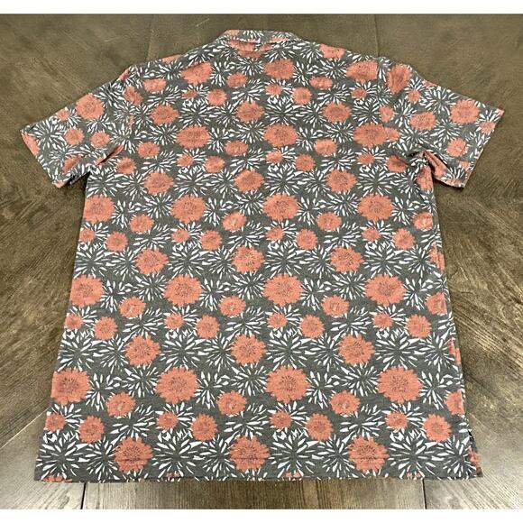 Travis Mathew Polo Shirt Mens Large Blue Red All Over Print Cotton Blend Floral - Picture 14 of 15